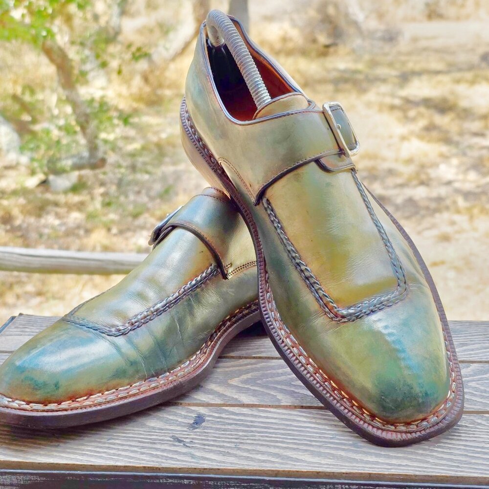 SALE - Sutor Mantellassi 8.5 Italian Multicolor Monk Strap Men’s Dress Shoes